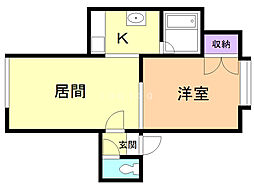 ラポール・街太平33 1LDKの間取図画像
