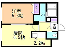 コンパートメントノースワン 1LDKの間取図画像
