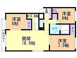 エトワール 3LDKの間取図画像