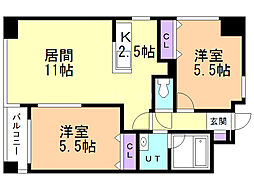 NOVACHATON 2LDKの間取図画像