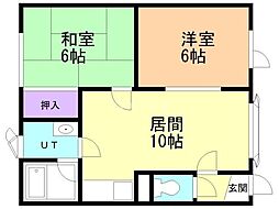 オーシャンビレッジ45 2LDKの間取図画像