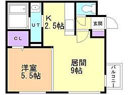 gelato 1LDKの間取図画像
