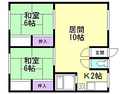 レジデンス39 2LDKの間取図画像