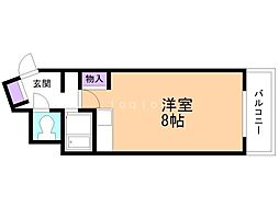 ビバリーヒルズ ワンルームの間取図画像