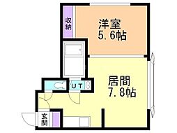 シャトレーヌ13 1DKの間取図画像