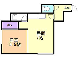 ハイツE 1DKの間取図画像