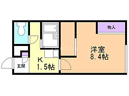 レオパレスパルシティ本町22 1Kの間取図画像