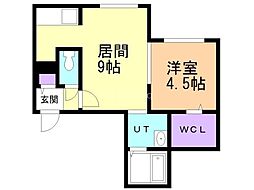 セラヴィ.SE 1LDKの間取図画像