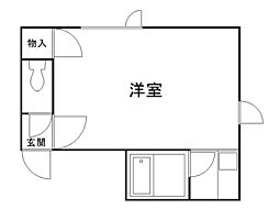 瀬比亜館北14条 ワンルームの間取図画像