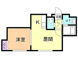 ノースステージ元町 1LDKの間取図画像