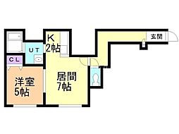 シャルルロワ 1LDKの間取図画像