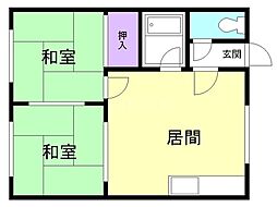 ウルトラマンション 2LDKの間取図画像