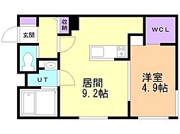 仮)アーバス南円山 1LDKの間取図画像