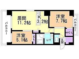 仮)ジラフ大通西15プレミア 2LDKの間取図画像