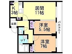 札幌市電2系統 幌南小学校前駅 徒歩2分 2階/-