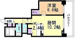 PRIMEURBAN札幌リバーフロント 1LDKの間取図画像