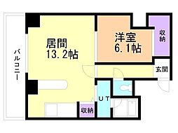 HK大通ハイム 1LDKの間取図画像