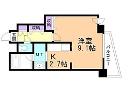 コートロティ円山 1Kの間取図画像