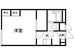 レオパレススターラポラ 1Kの間取図画像