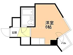 クリオ円山公園壱番館 ワンルームの間取図画像