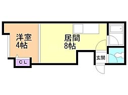 ルーブル南5条 1LDKの間取図画像