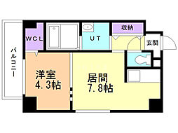 スペチアーレ大通 1LDKの間取図画像