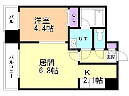 RESIDIASAPPORO-EKIMAE 1LDKの間取図画像