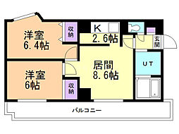 シルキーU6.1 2LDKの間取図画像