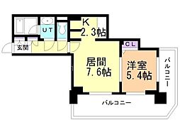 PRIMEURBAN札幌リバーフロント 1LDKの間取図画像