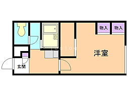 レオパレスカーサ藻岩 1Kの間取図画像