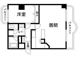 クラシックハイム 1LDKの間取図画像