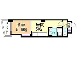 ノースマンション桑園 1DKの間取図画像
