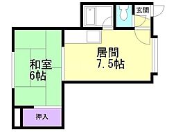 エル・フランセ宮の森 1DKの間取図画像