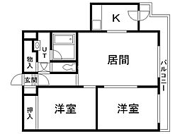 エイトプリンス山鼻 2LDKの間取図画像