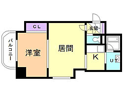 パルクアレースダハイム 1LDKの間取図画像