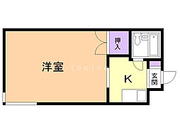 グランメール北2条 1Kの間取図画像
