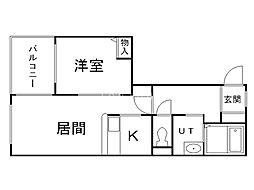 THERESIDENCEPARK山鼻 1LDKの間取図画像