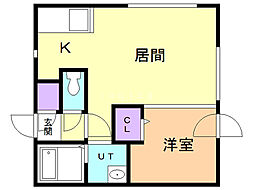 グランドサクセス中島公園 1LDKの間取図画像