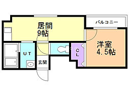 インペリアルエバー中島公園2 1LDKの間取図画像