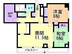 MFビル 2SLDKの間取図画像