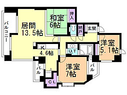 ファミール円山北三条 3LDKの間取図画像
