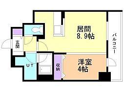 バロンドール 1LDKの間取図画像
