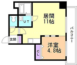 セルベッサ札幌レジデンス 1LDKの間取図画像