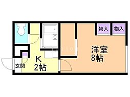 レオパレストーヤ 1Kの間取図画像