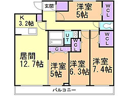 S-RESIDENCE宮の森 4LDKの間取図画像