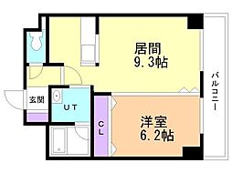 レジディア札幌駅ノース 1LDKの間取図画像