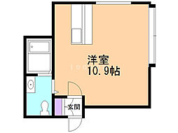 エスコート山鼻公園 ワンルームの間取図画像
