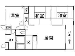 ドミ幌西第2 3LDKの間取図画像