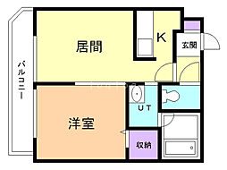 ブランノワール宮の森 1LDKの間取図画像
