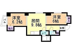 プレミエール中島公園通 2LDKの間取図画像